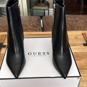 Guess Black Pointed Toe Heeled Boots